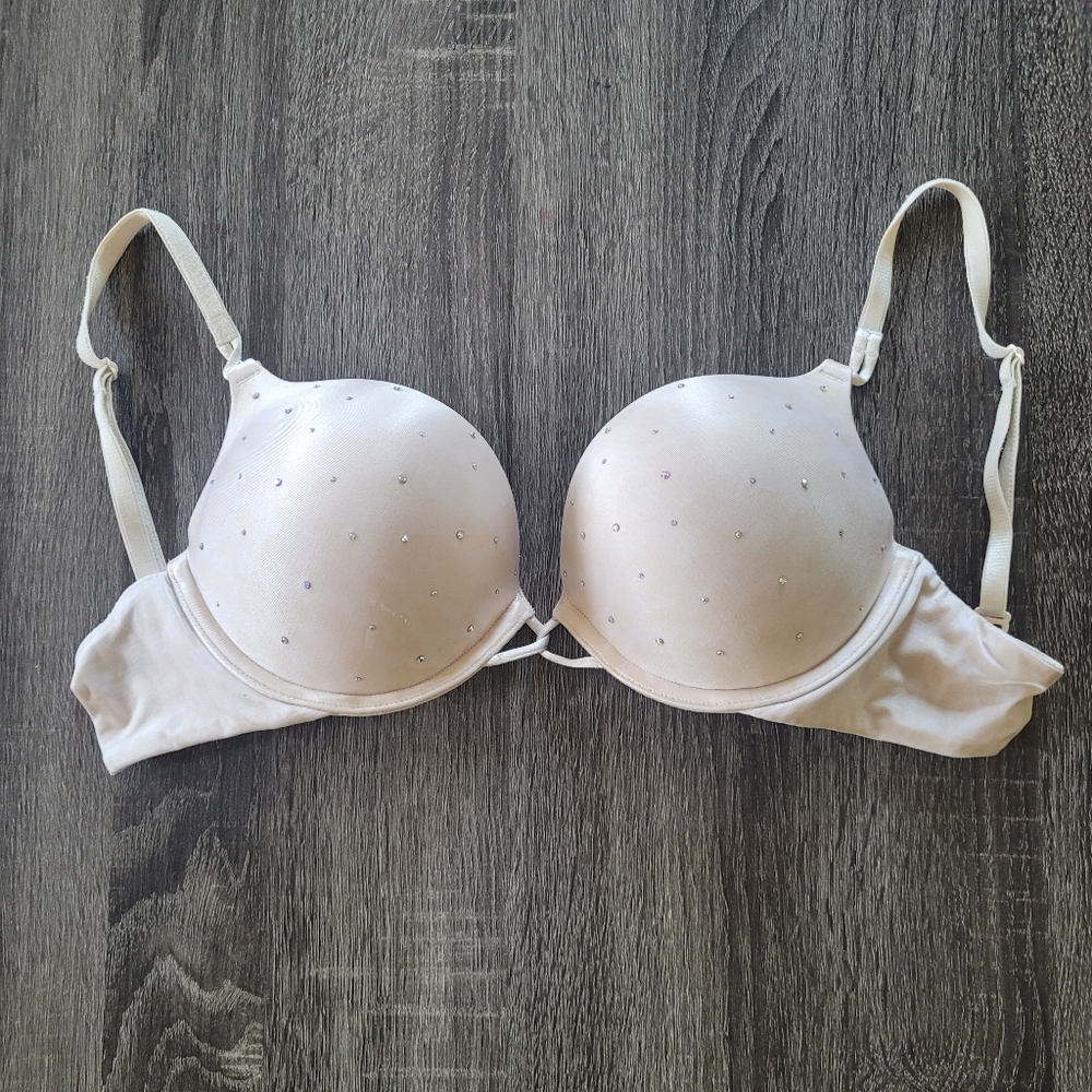 Victoria's Secret Rhinestone Miraculous Plunge Push Up Bra